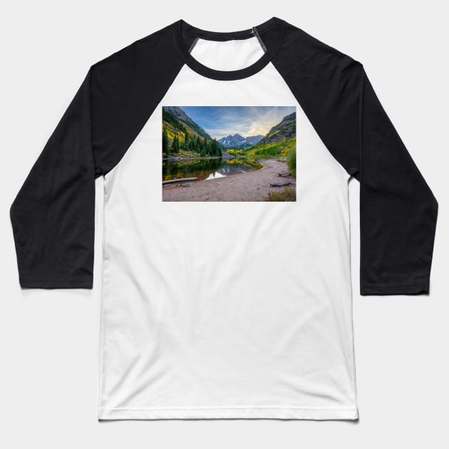 Maroon Bells Baseball T-Shirt by StacyWhite